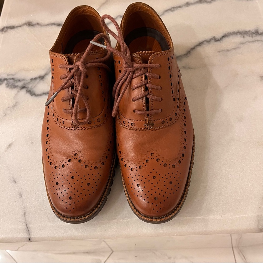Cole Haan ZeroGrand Wingtip Oxford – Men’s 8W – British Tan Leather